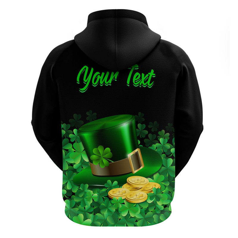 Custom St Patricks Day Hoodie Green Leprechaun Hat With Clover Leaf LT9