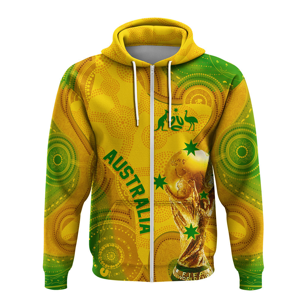 Personalised Australia Soccer WC 2022 Hoodie Aboriginal Socceroos LT7