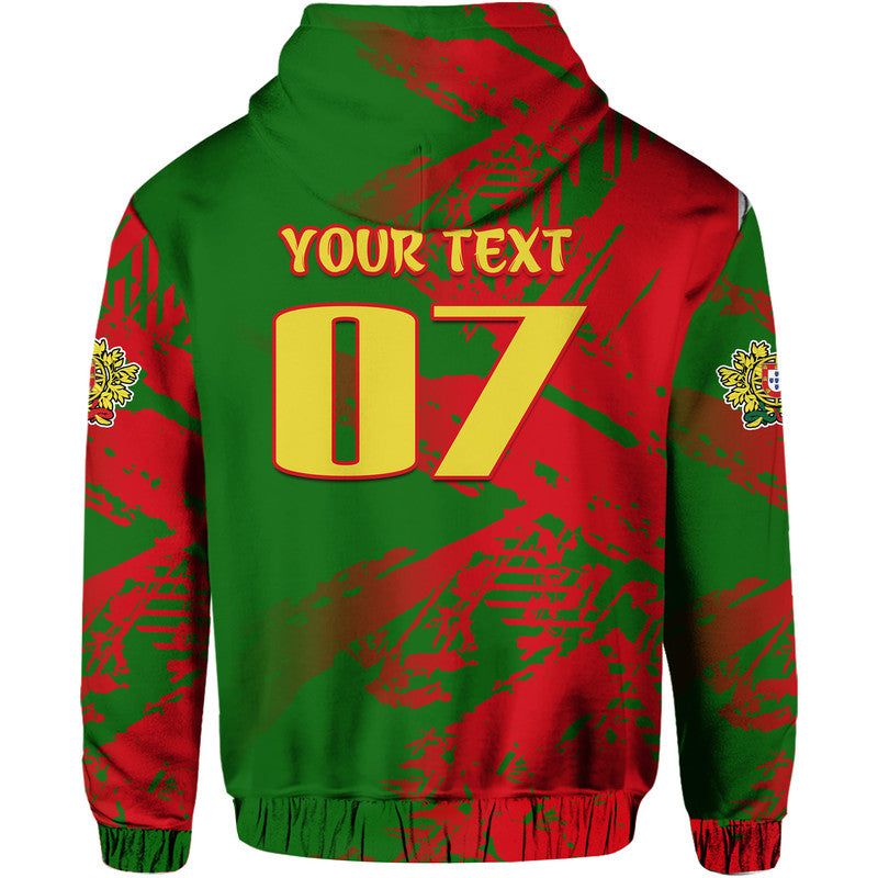 Custom Portugal Football Hoodie Dragon of Royal Arms During The Reign of Queen Maria II LT9