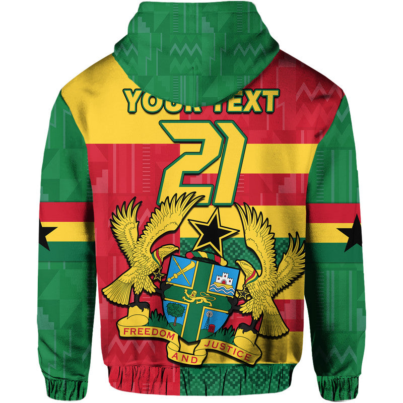 Custom Ghana Football Flag Color Mixed Kente Pattern Hoodie LT9