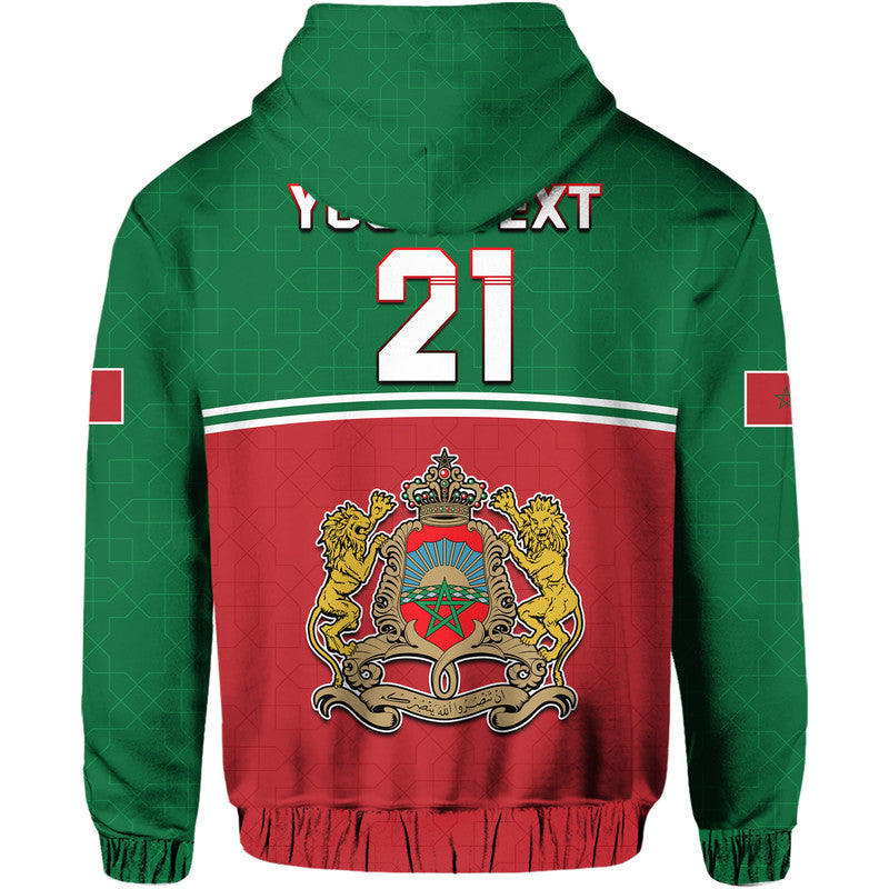 Custom Morocco Football Geometric Halftone Pattern Hoodie LT9