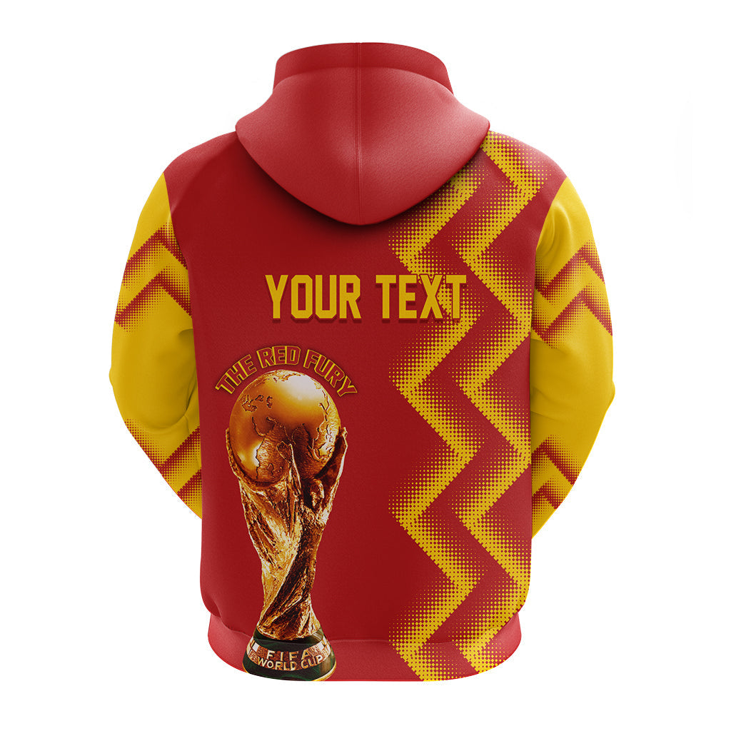 Custom Spain Football 2022 Hoodie The Red Fury LT7