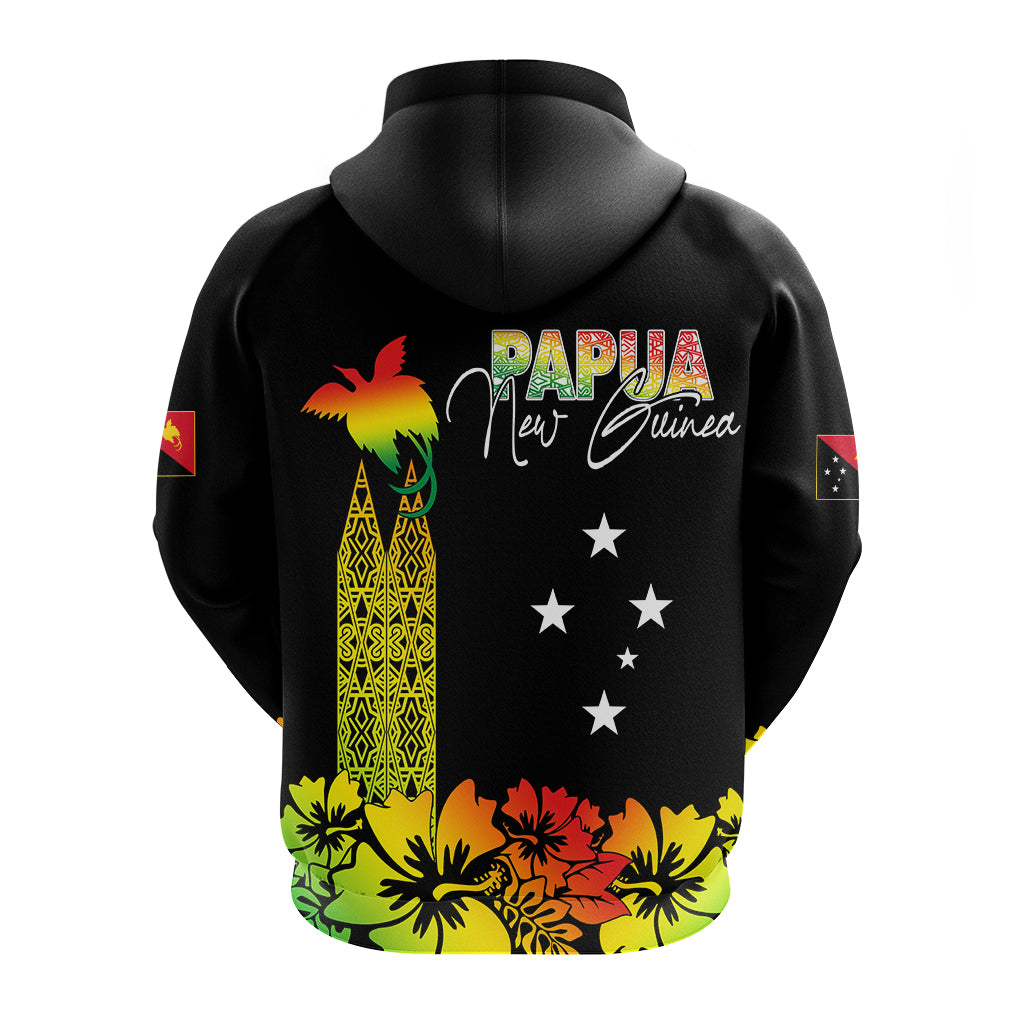 PNG Hibiscus Tribal Pattern Hoodie Motuan Reggae Color LT7