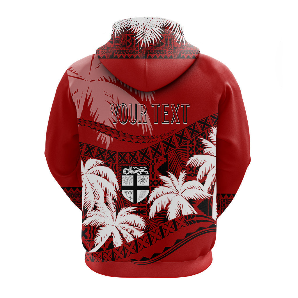 Custom Fiji Day Hoodie Flying Fijians Masi Kesa Style - Red LT7