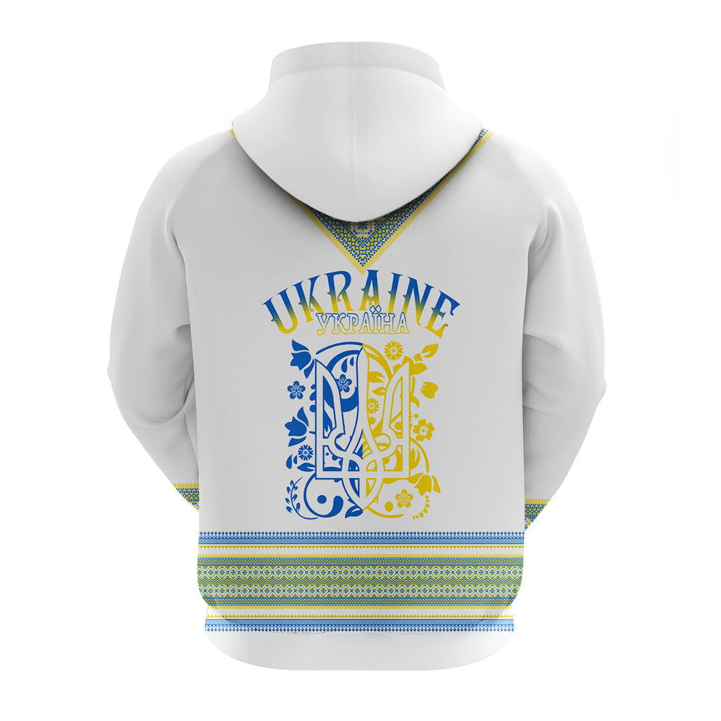 Ukraine Folk Patterns Hoodie Unity Day - White LT7
