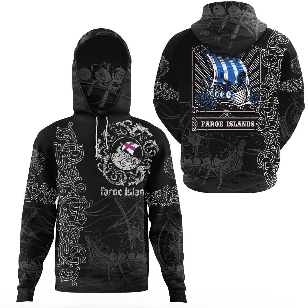 Viking Clothing Viking Drakkar Faroe Islands Warship Gaiter Hoodie RLT12