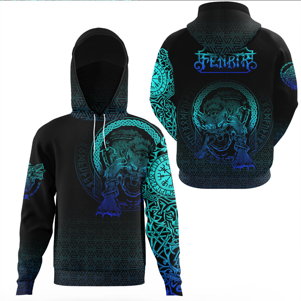 Viking Clothing Viking Fenrir Norse 3D Special Gaiter Hoodie RLT12