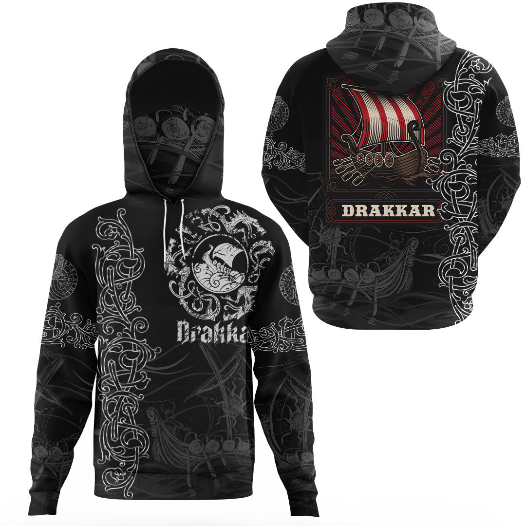 Viking Clothing Viking Drakkar Warship Gaiter Hoodie RLT12