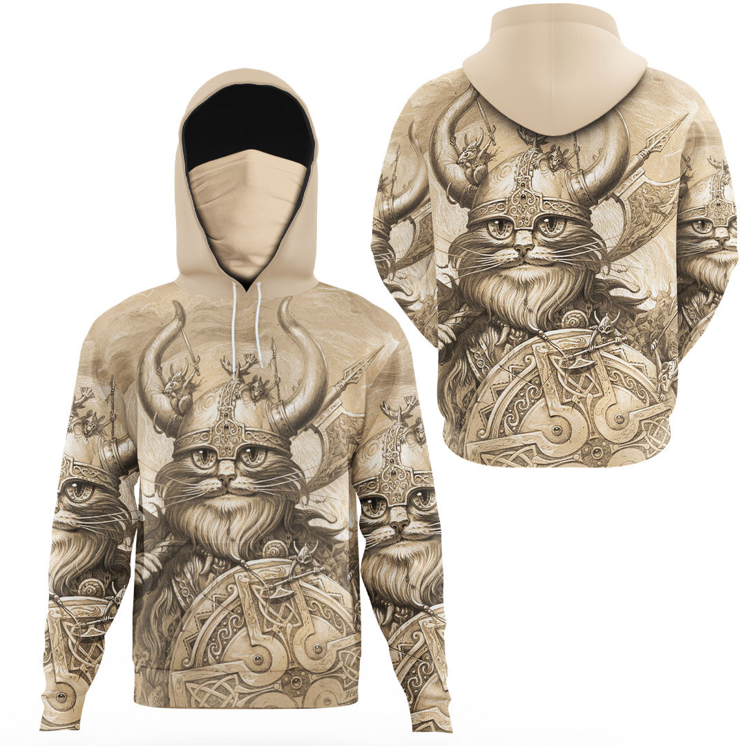 Viking Clothing Vikings Cat Gaiter Hoodie RLT12