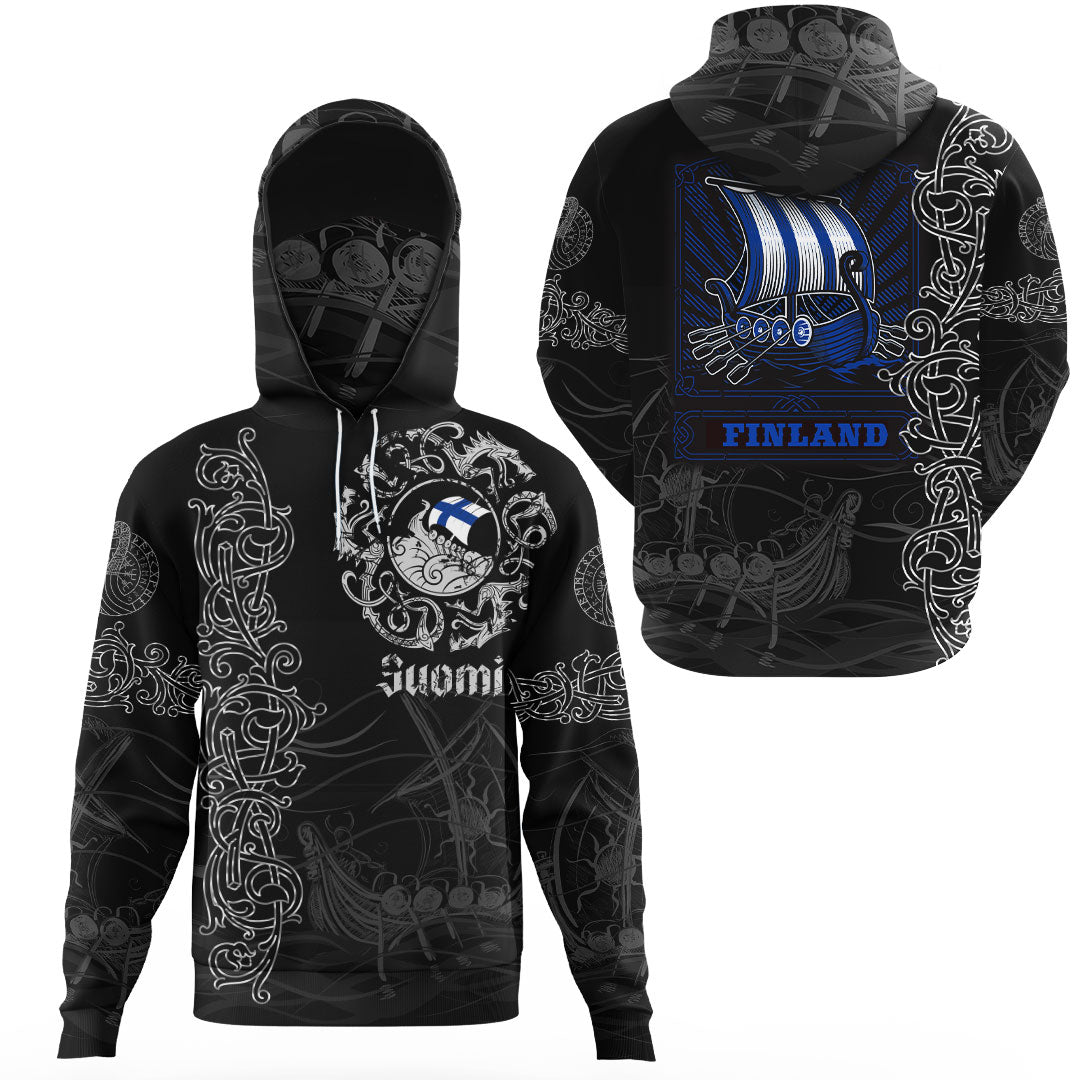 Viking Clothing Viking Drakkar Finland Warship Gaiter Hoodie RLT12