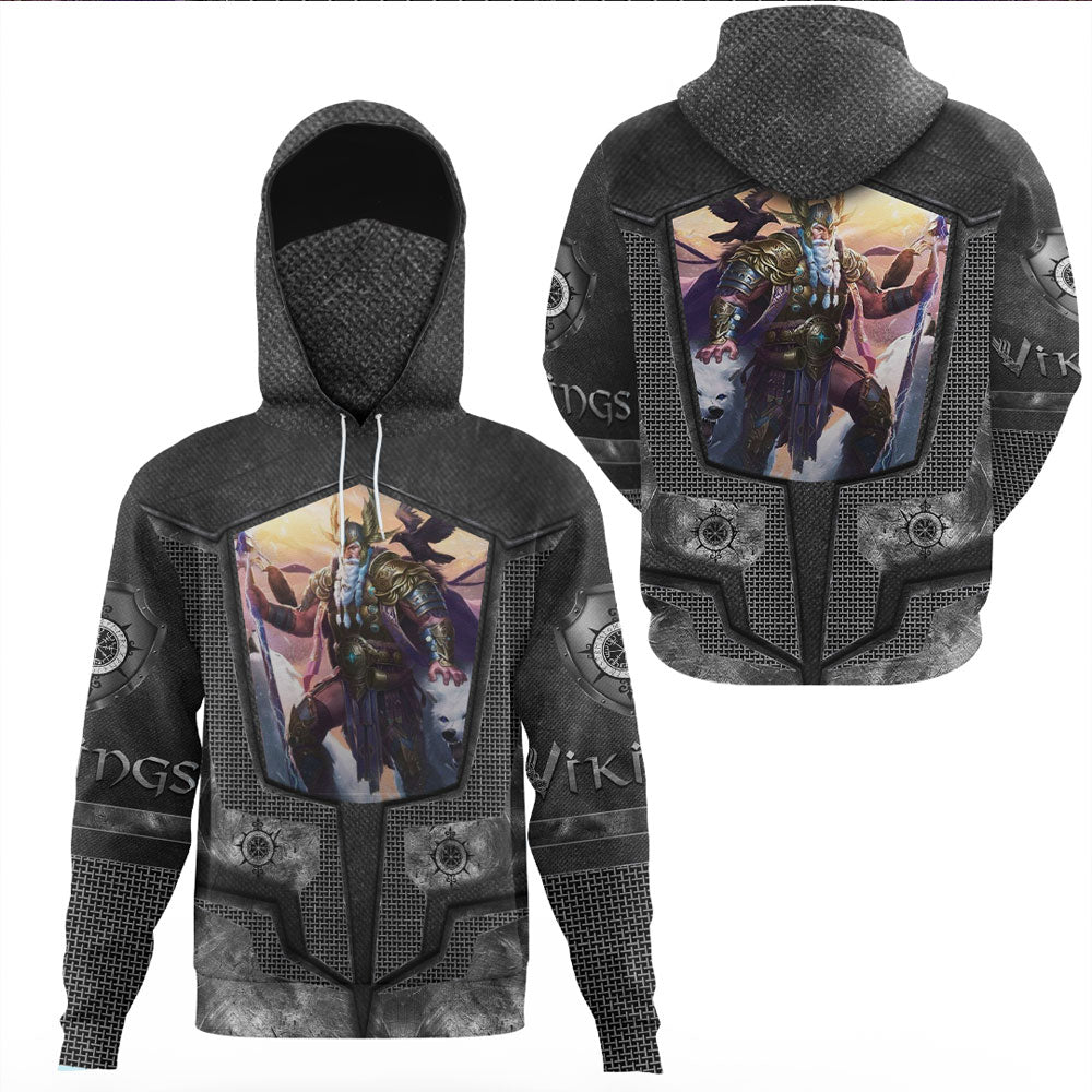 Viking Clothing Armor 3D Style Viking Odin Hoodie Gaiter RLT12