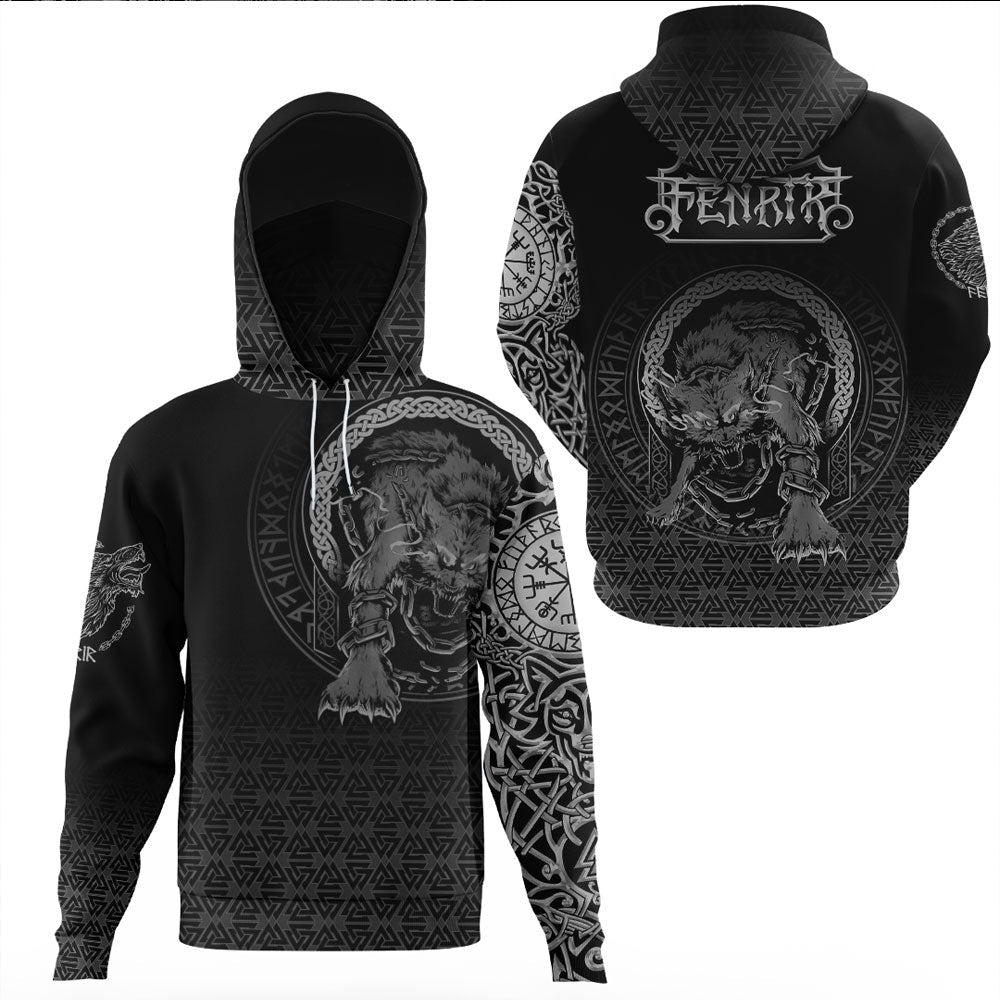 Viking Clothing Viking Fenrir Norse 3D Tattoo Gaiter Hoodie RLT12
