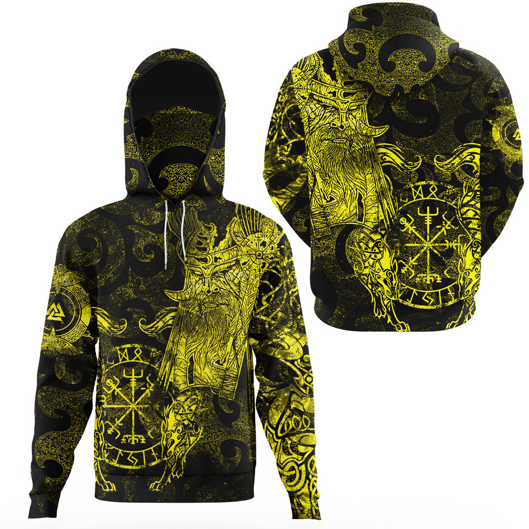 Viking Clothing Viking Odin Tattoo Yellow Version Gaiter Hoodie RLT12