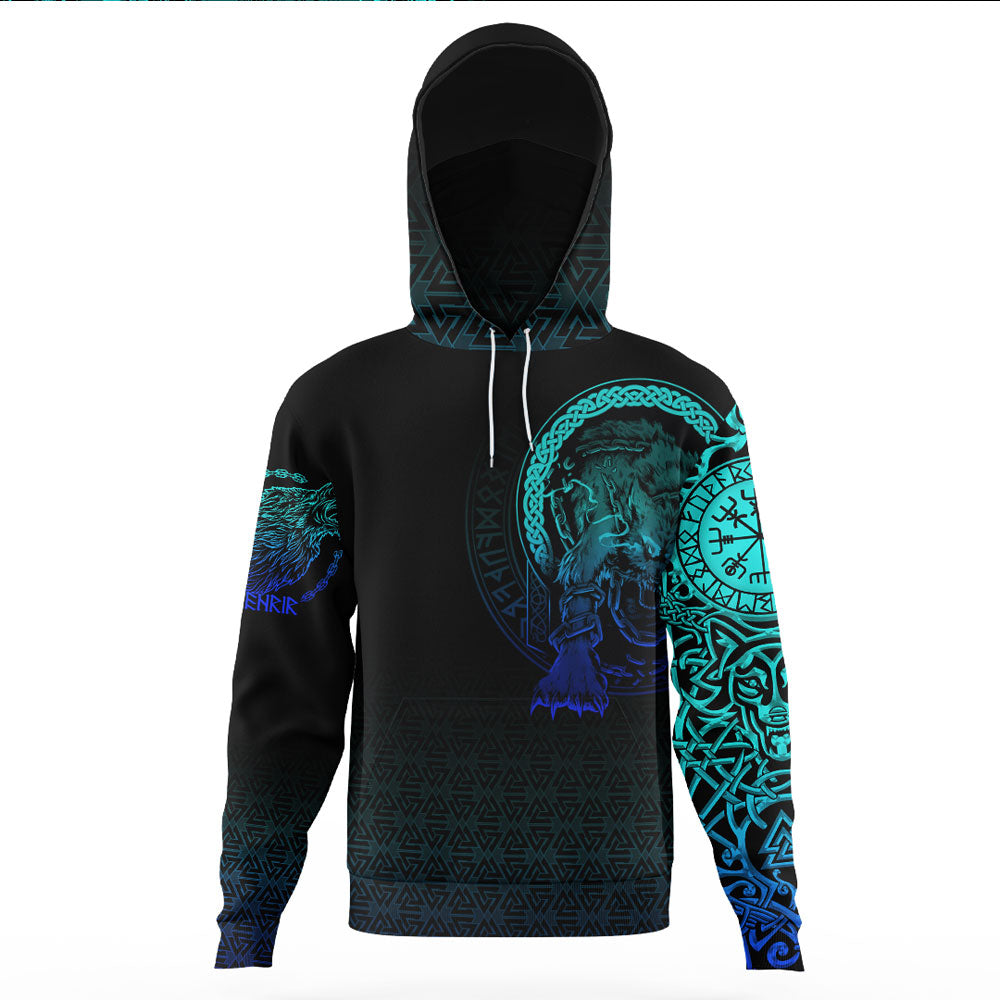 Viking Clothing Viking Fenrir Norse 3D Special Gaiter Hoodie RLT12