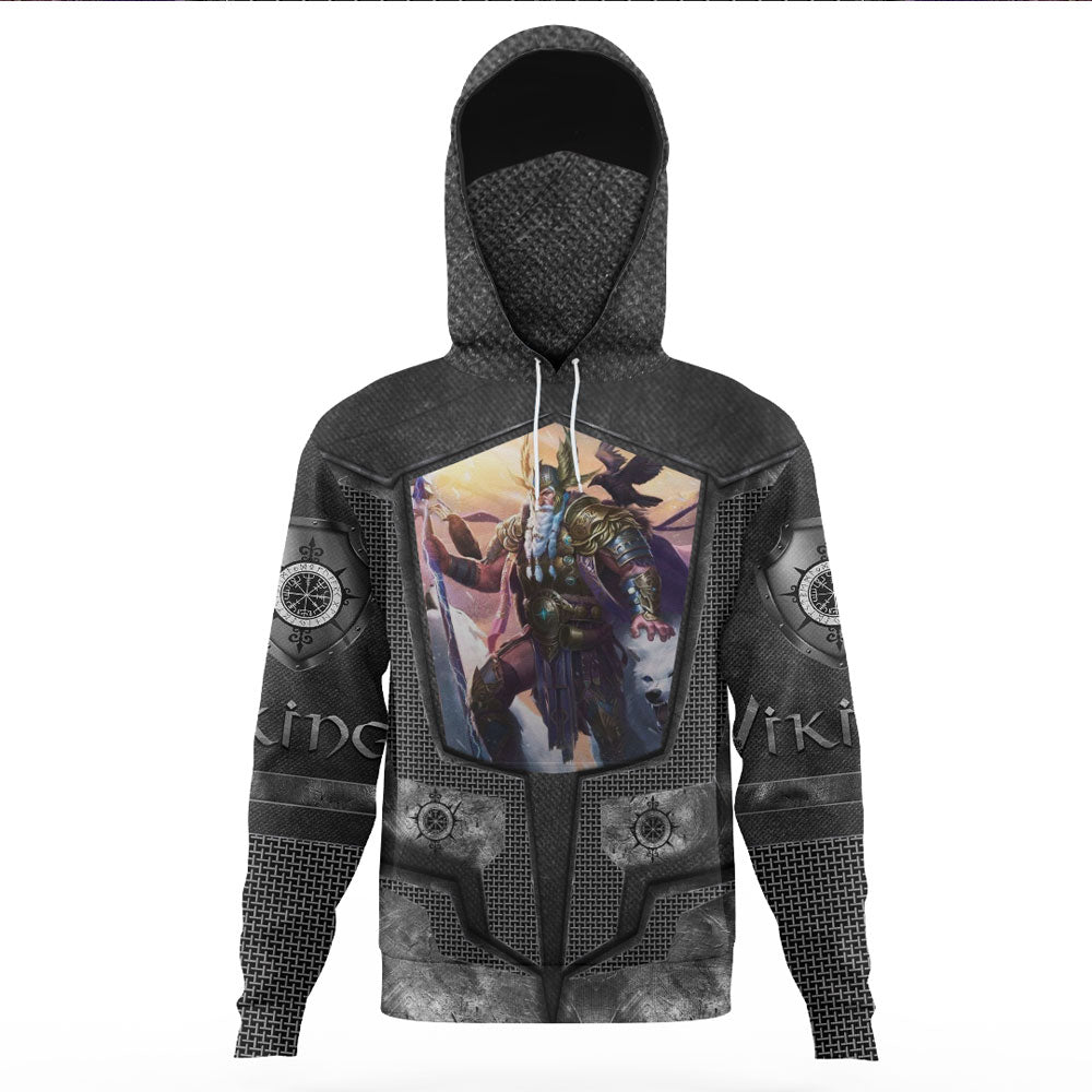 Viking Clothing Armor 3D Style Viking Odin Hoodie Gaiter RLT12