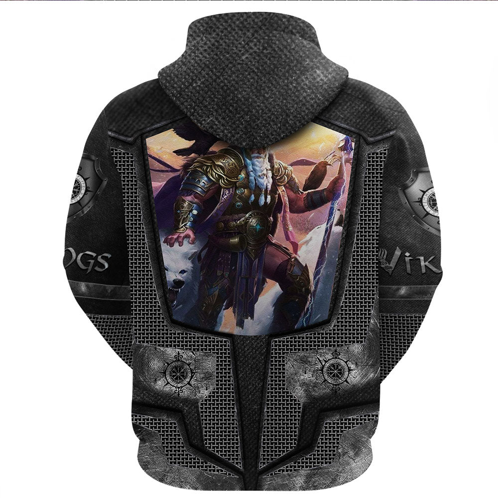 Viking Clothing Armor 3D Style Viking Odin Hoodie Gaiter RLT12