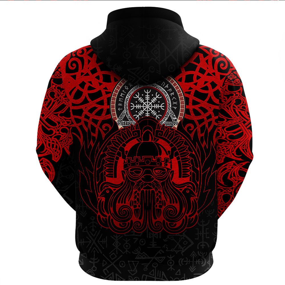 Viking Clothing Viking Odin Helm Of Awe (Red) Gaiter Hoodie RLT12