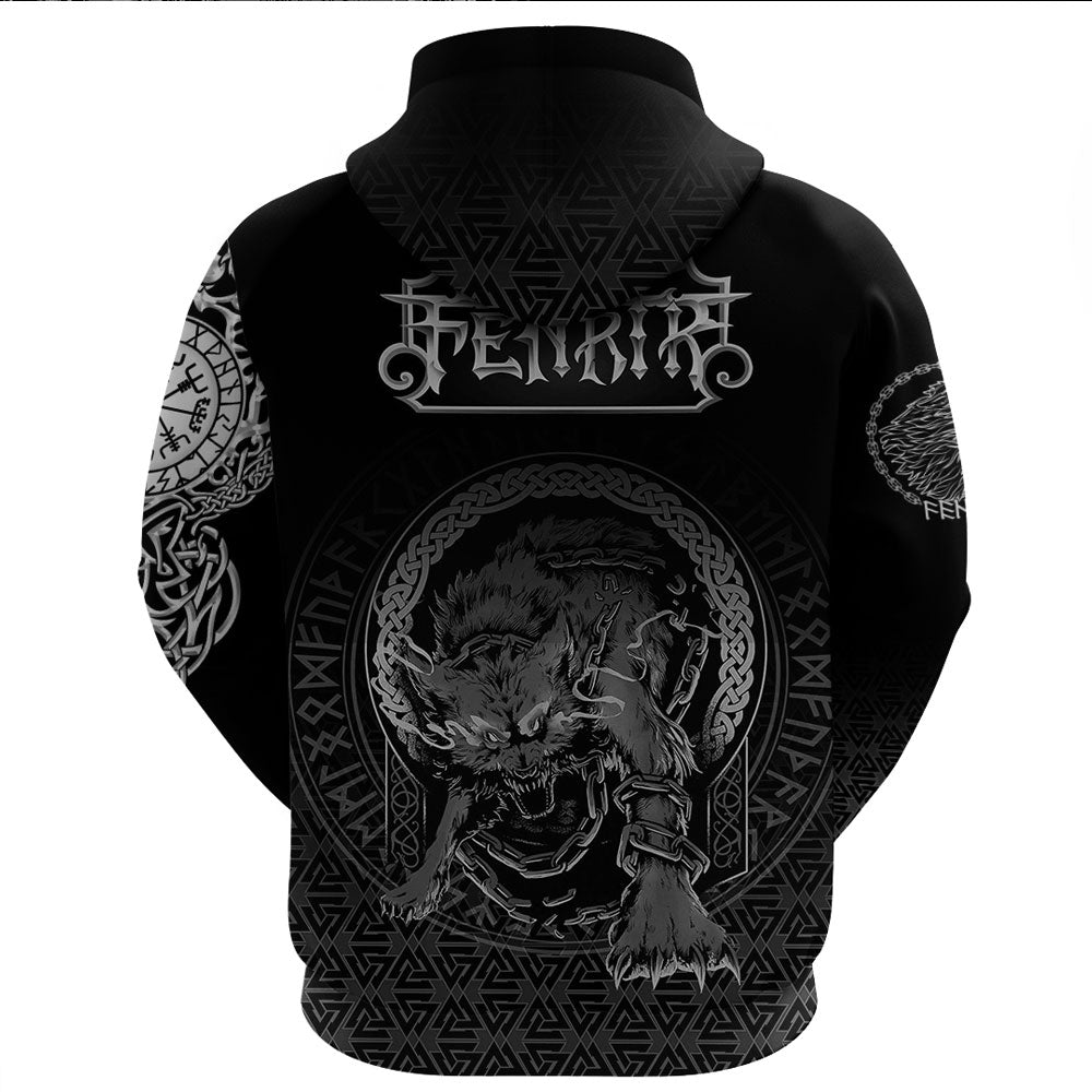 Viking Clothing Viking Fenrir Norse 3D Tattoo Gaiter Hoodie RLT12