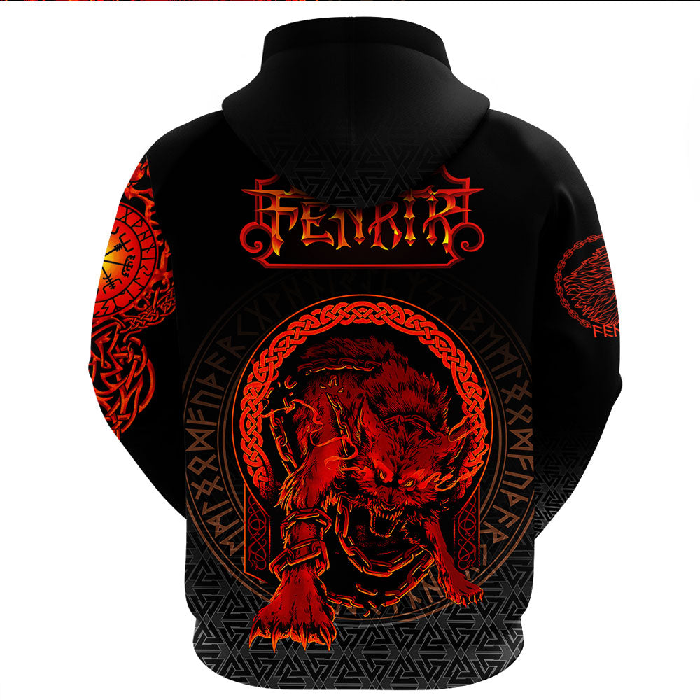 Viking Clothing Viking Fenrir Norse 3D Gaiter Hoodie RLT12