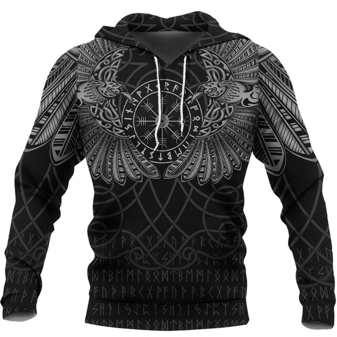 Viking Hoodie Viking Odins Celtic Two Ravens Special Version Hoodie RLT12