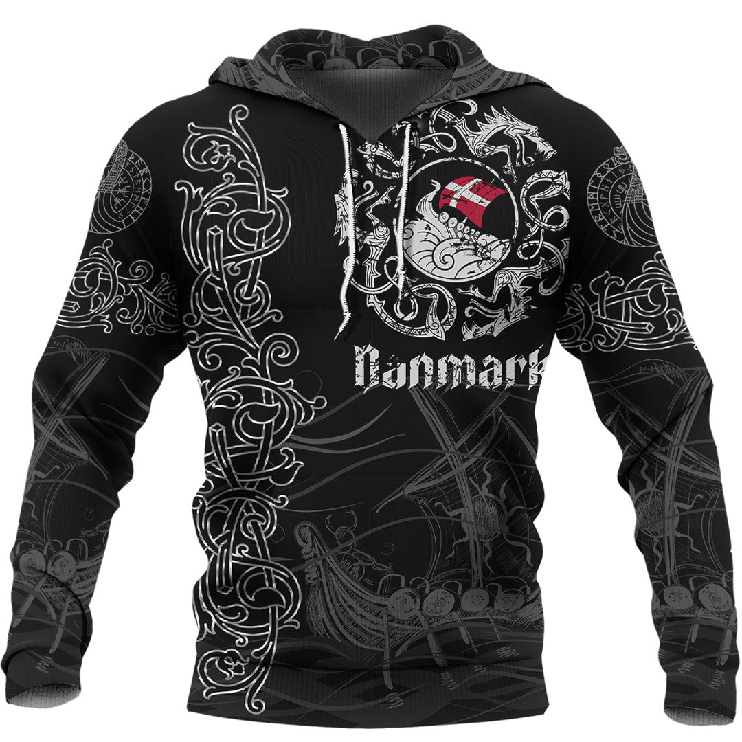 Viking Hoodie Viking Drakkar Denmark Warship Hoodie RLT12