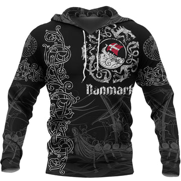 Viking Hoodie Viking Drakkar Denmark Warship Hoodie RLT12