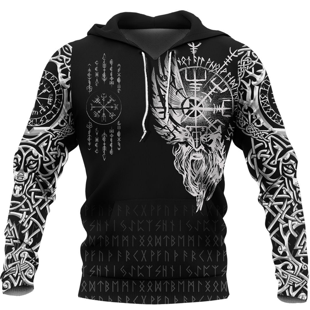 Viking Hoodie Viking Compass Vegvisir Tattoo Hoodie RLT12