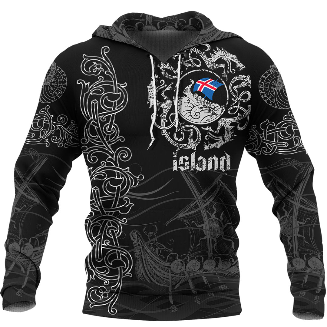 Viking Hoodie Viking Drakkar Iceland Warship Hoodie RLT12