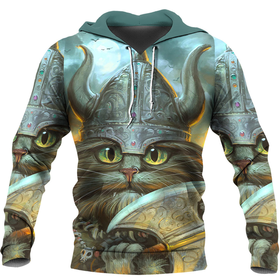 Viking Hoodie Vikings Cat Warrior Hoodie RLT12