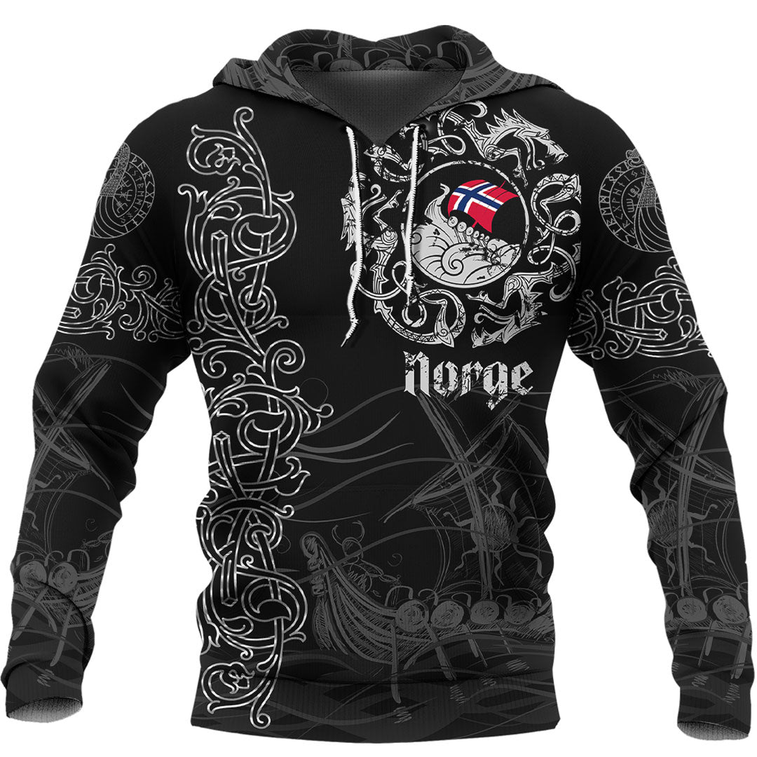 Viking Hoodie Viking Drakkar Norway Warship Hoodie RLT12