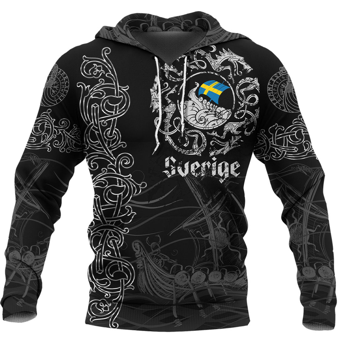 Viking Hoodie Viking Drakkar Sweden Warship Hoodie RLT12