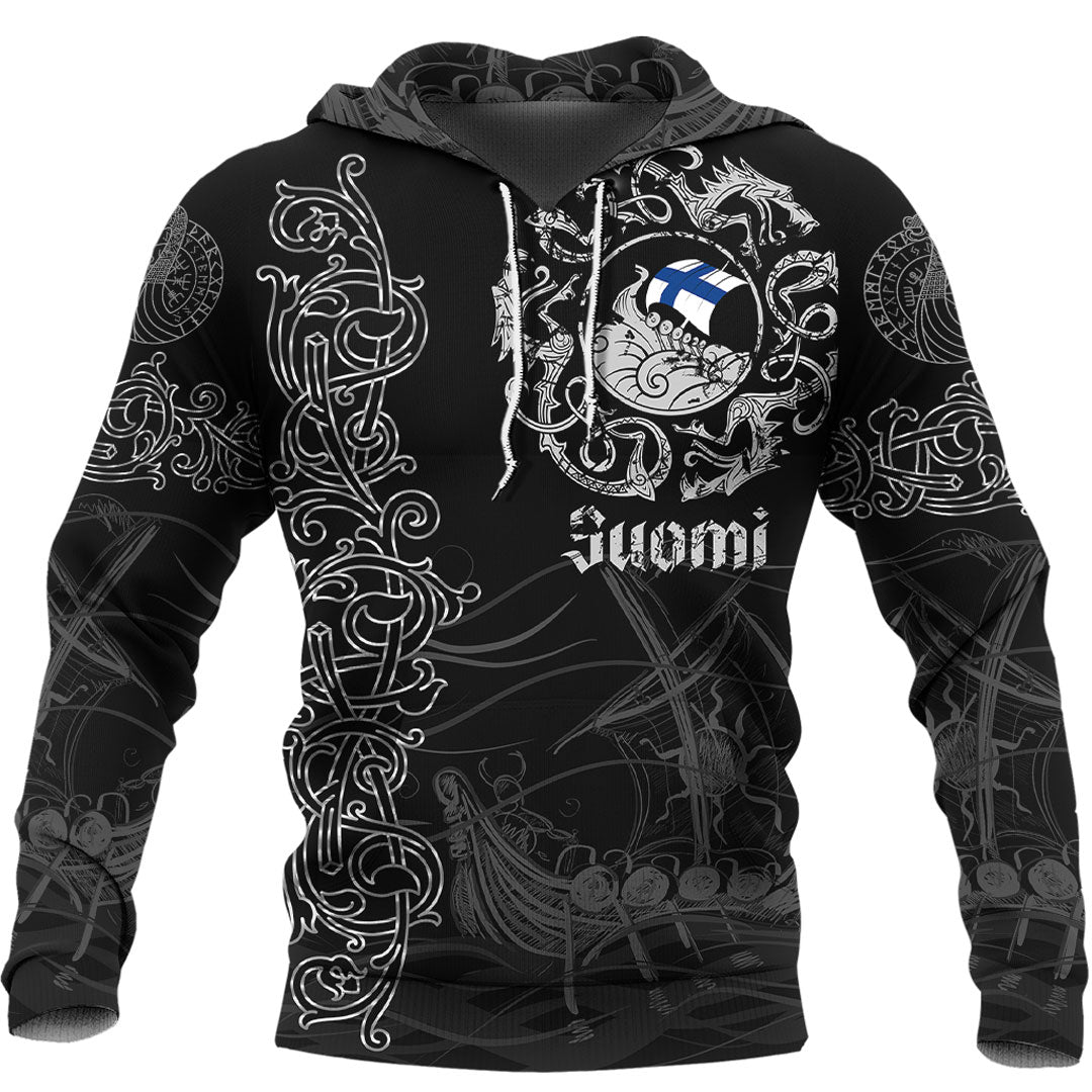 Viking Hoodie Viking Drakkar Finland Warship Hoodie RLT12