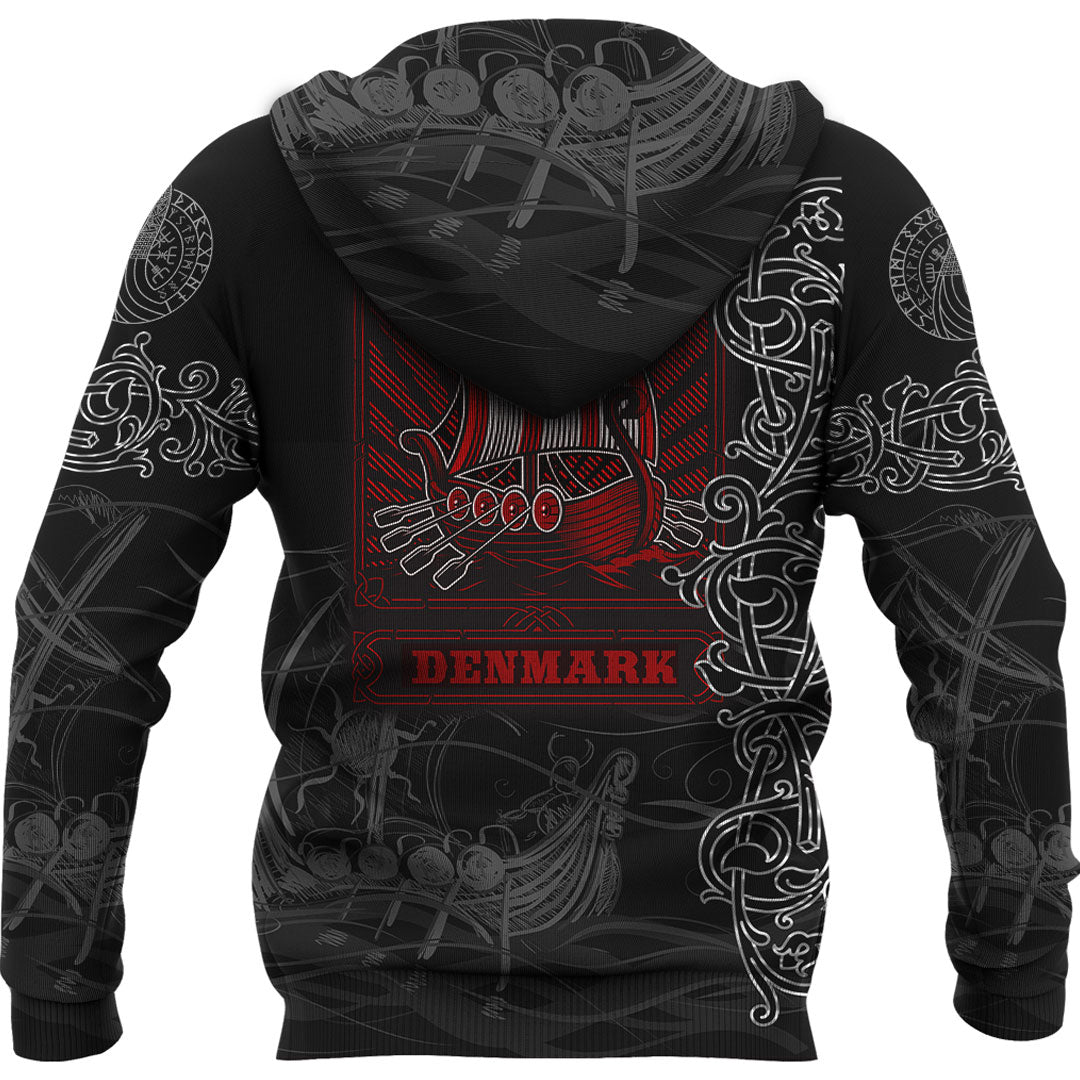 Viking Hoodie Viking Drakkar Denmark Warship Hoodie RLT12