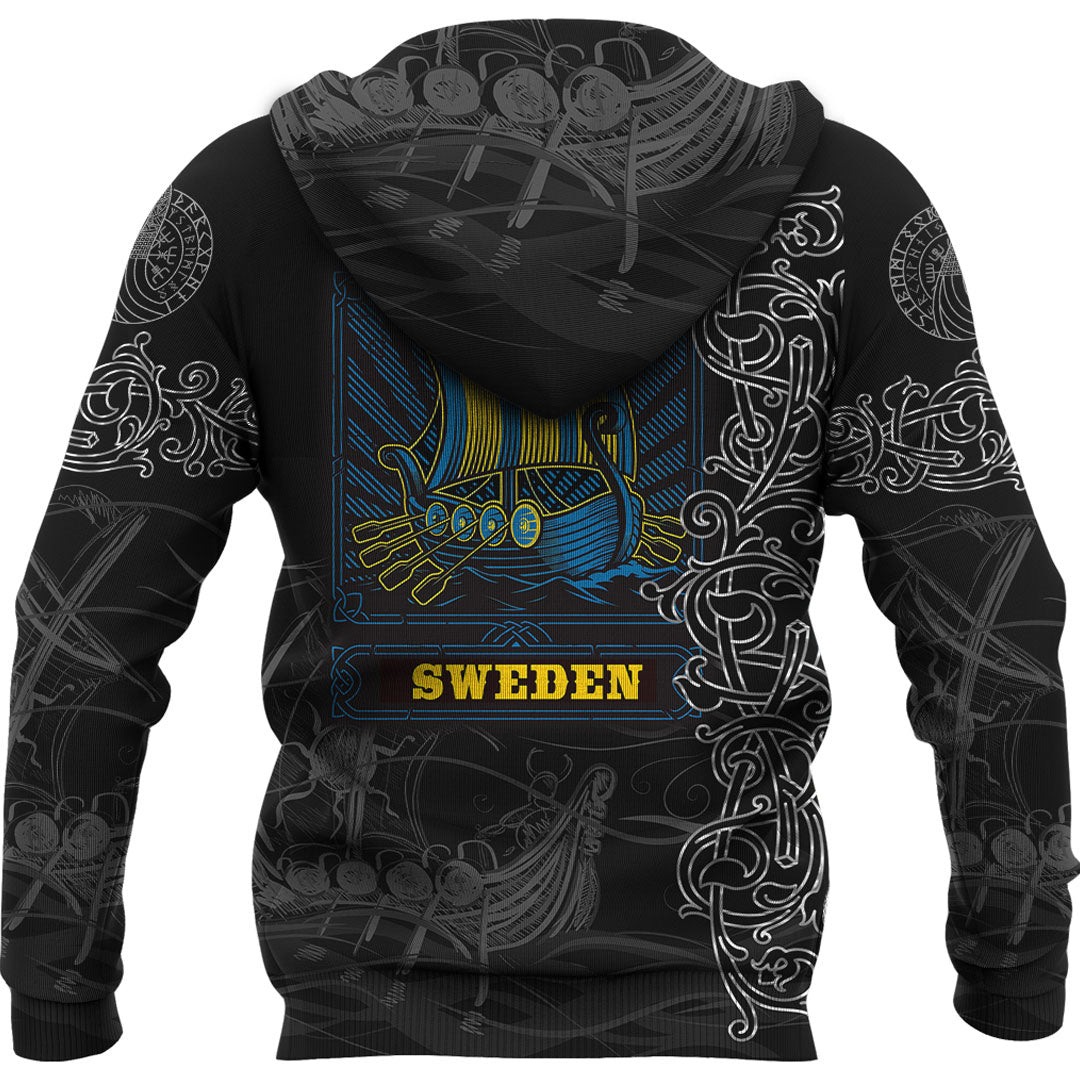 Viking Hoodie Viking Drakkar Sweden Warship Hoodie RLT12