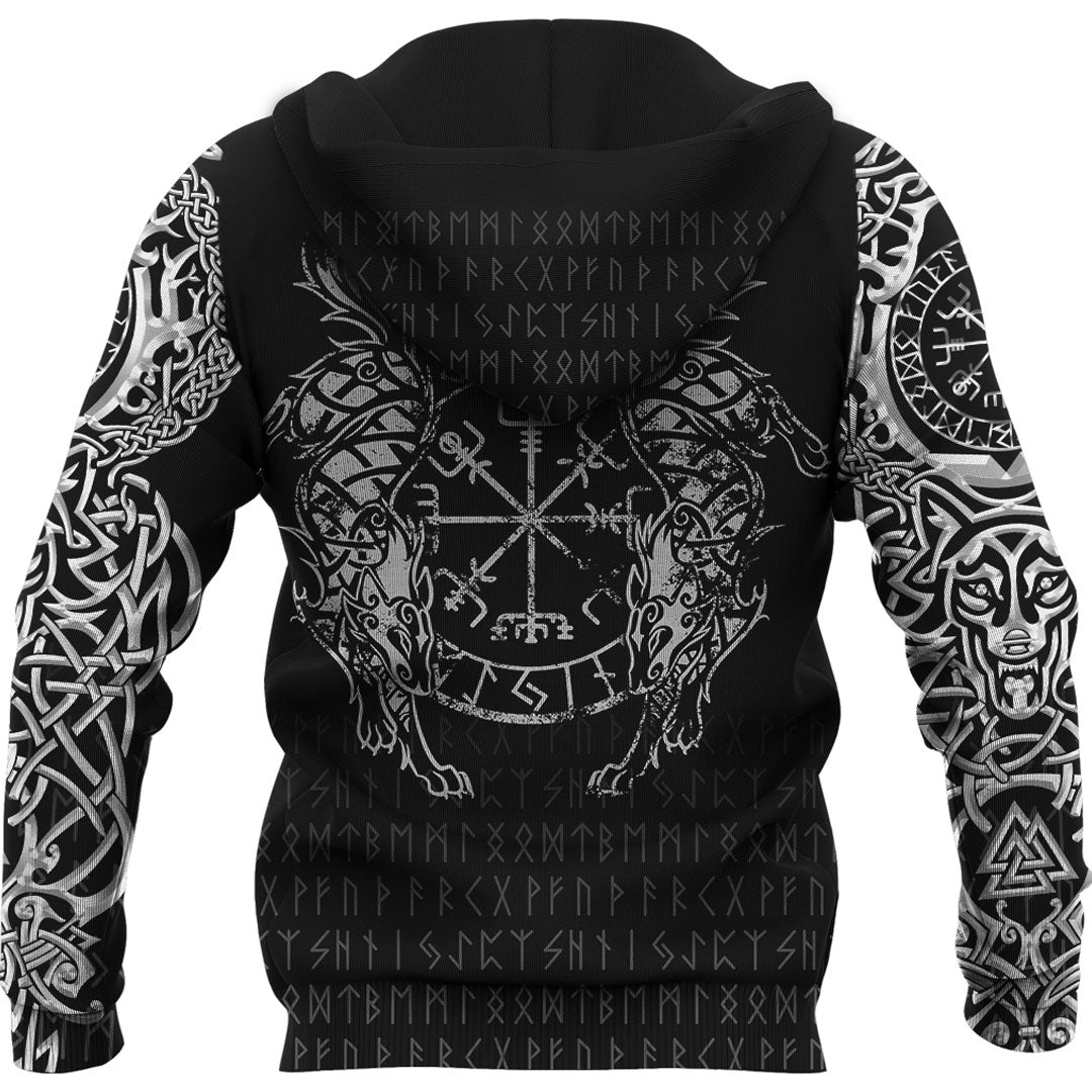 Viking Hoodie Viking Compass Vegvisir Tattoo Hoodie RLT12