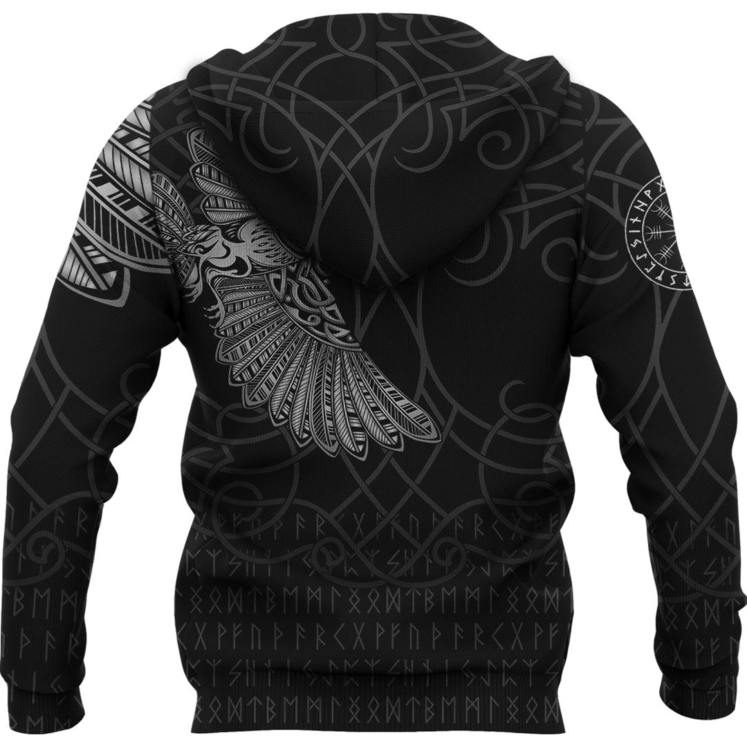 Viking Hoodie Viking Odins Raven Tattoo Hoodie RLT12