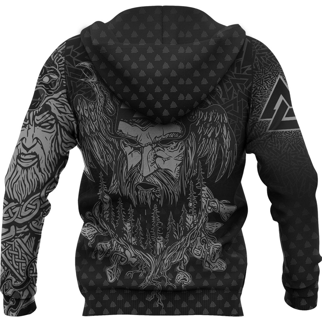 Viking Hoodie Viking Odin Raven Tattoo Style Special Version Hoodie RLT12