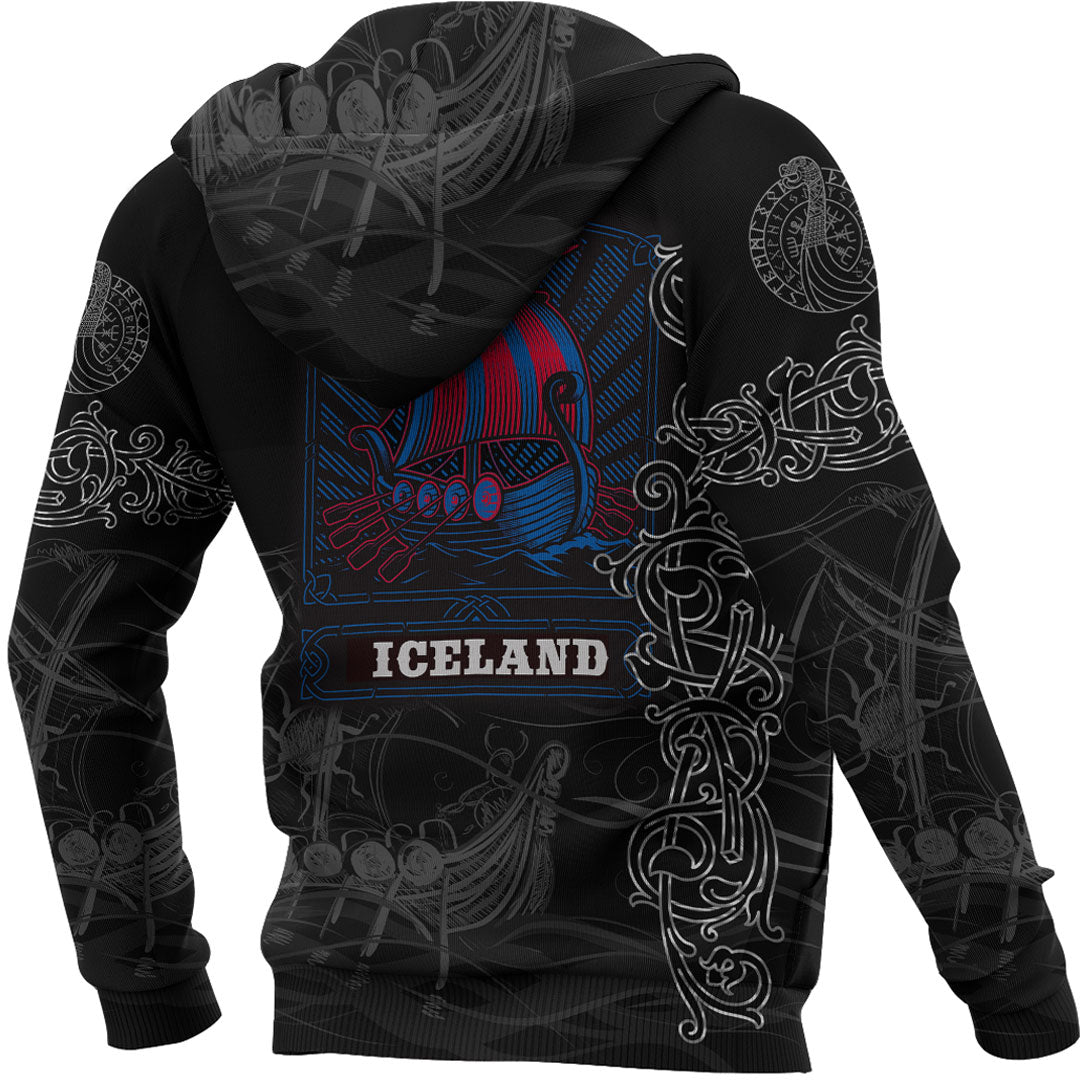 Viking Hoodie Viking Drakkar Iceland Warship Hoodie RLT12