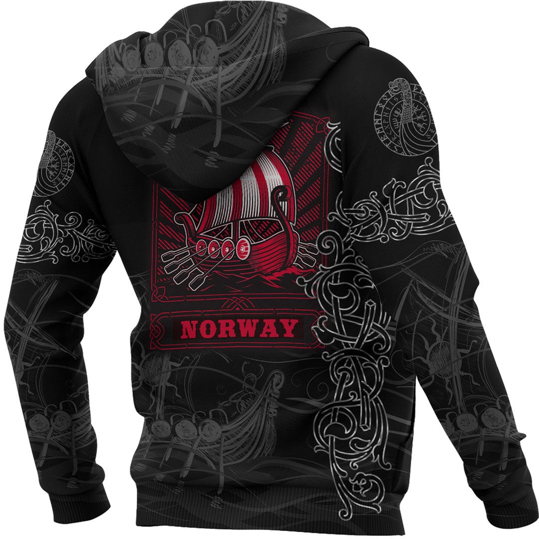 Viking Hoodie Viking Drakkar Norway Warship Hoodie RLT12