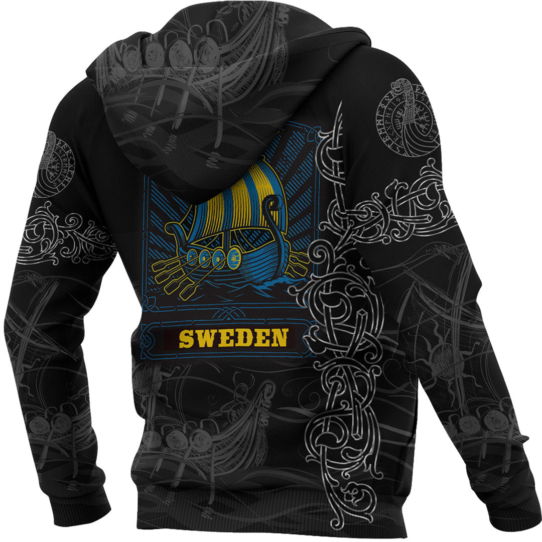 Viking Hoodie Viking Drakkar Sweden Warship Hoodie RLT12