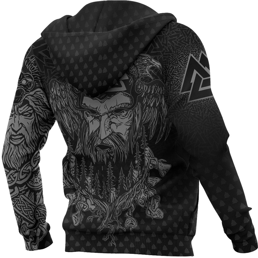 Viking Hoodie Viking Odin Raven Tattoo Style Special Version Hoodie RLT12