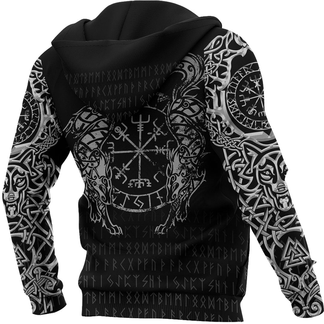 Viking Hoodie Viking Compass Vegvisir Tattoo Hoodie RLT12