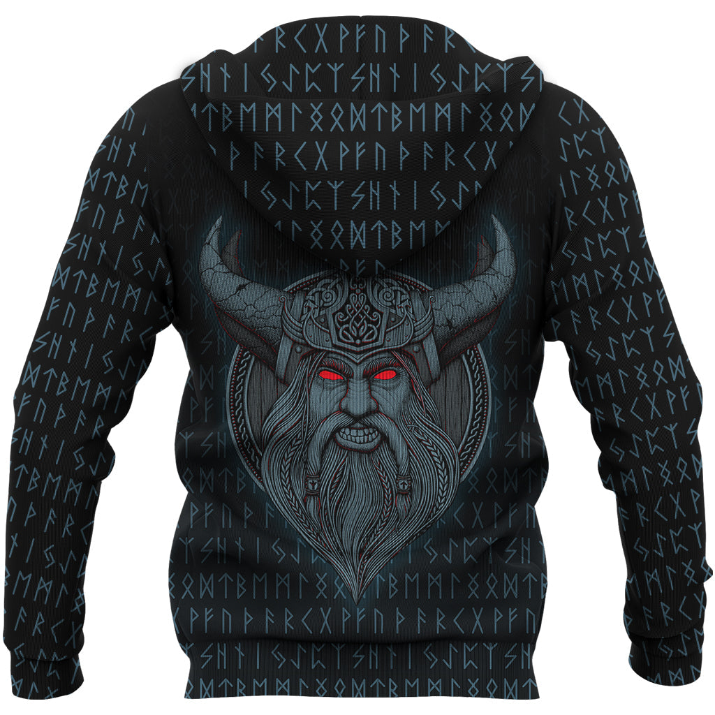 Viking Zip Hoodie - Odin Angry RLT12