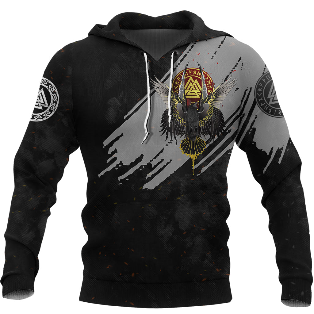Viking Hoodie Viking Wolf Fenrir Moon and Raven RLT12