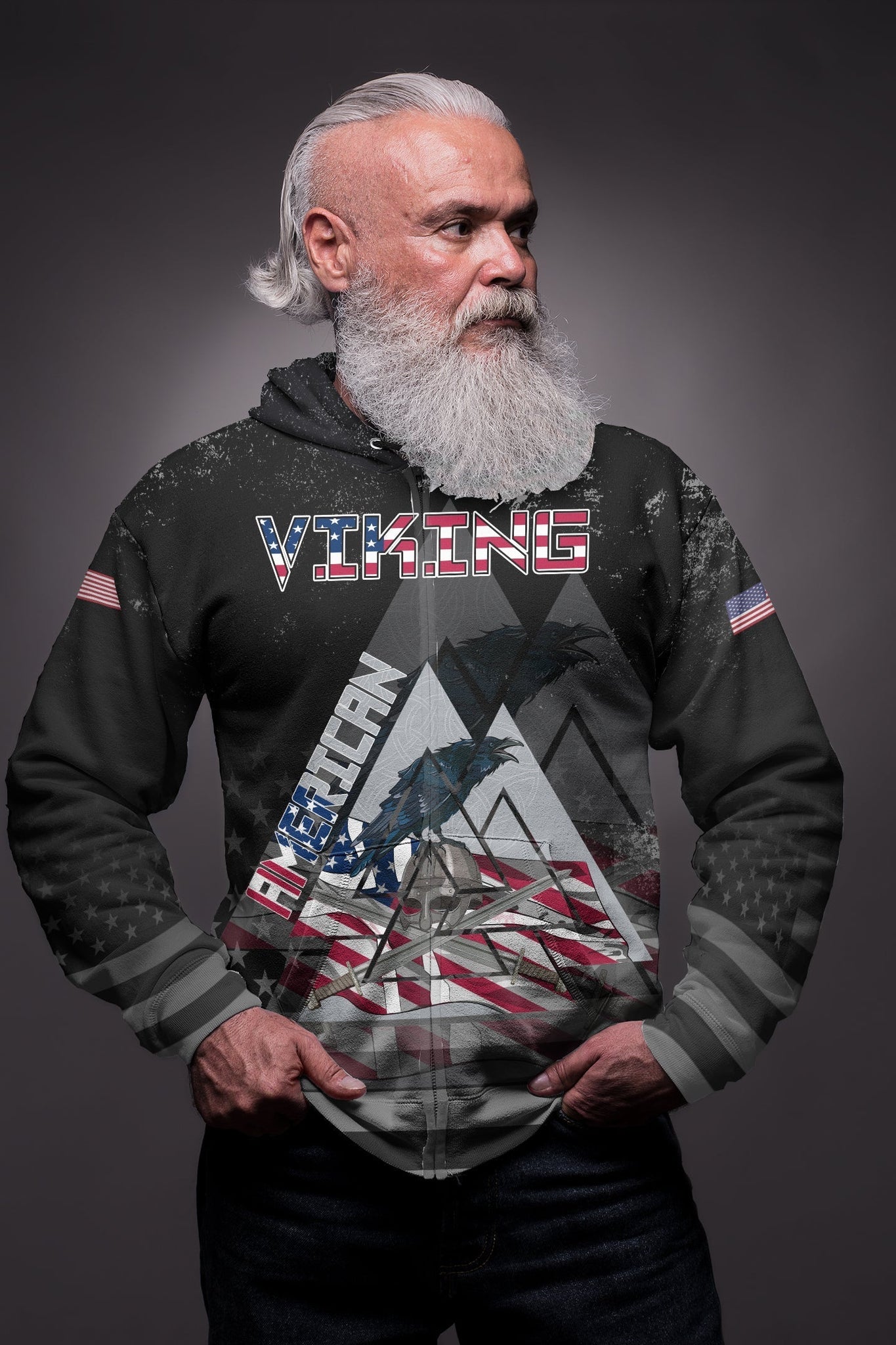 Viking American Viking "See You In Valhalla" Zip Hoodie RLT12