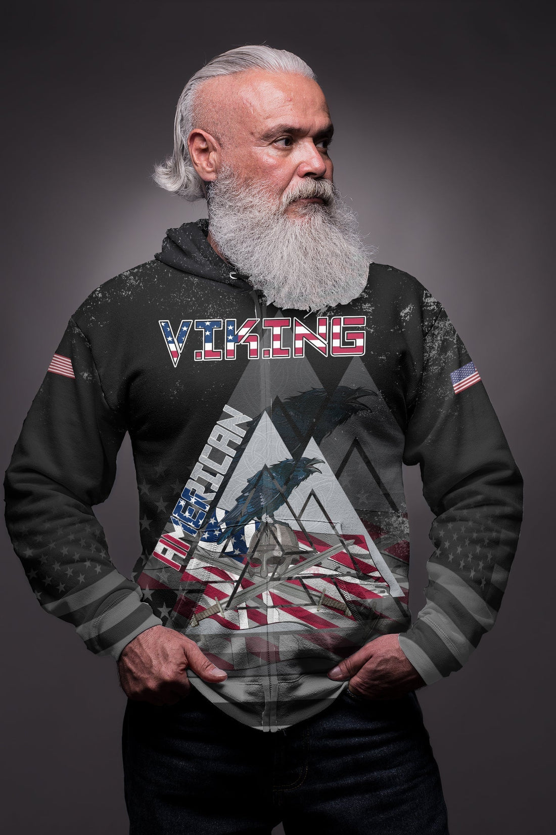 Viking American Viking "See You In Valhalla" Zip Hoodie RLT12