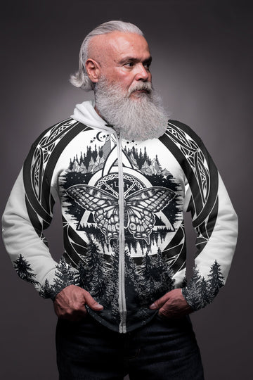 Viking Butterfly Style Celtic Of Pine Forest Zip Hoodie RLT12