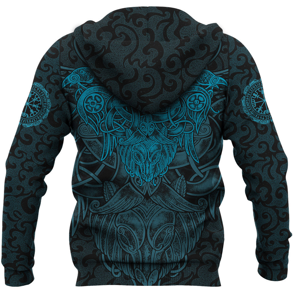 Viking Zip Hoodie Odin With Raven RLT12