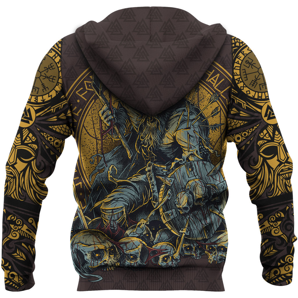 Viking Zip Hoodie Warrior Viking Shield Skull RLT12