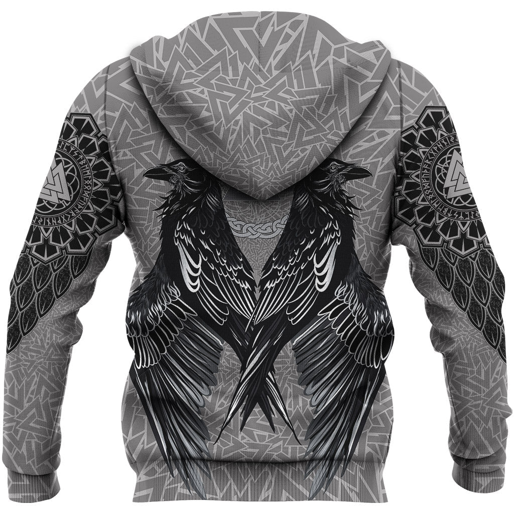 Viking Zip Hoodie Raven Valknut RLT12